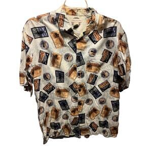 Preswick & Moore Vintage Men’s L Short Sleeve Button Down Cotton Blend Shirt